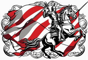 flag of saint george in wind flowing tattoo idea