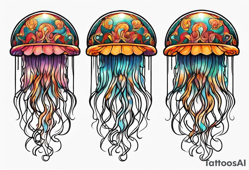 traditional style jellyfish tattoo idea