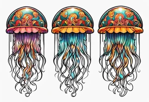 traditional style jellyfish tattoo idea