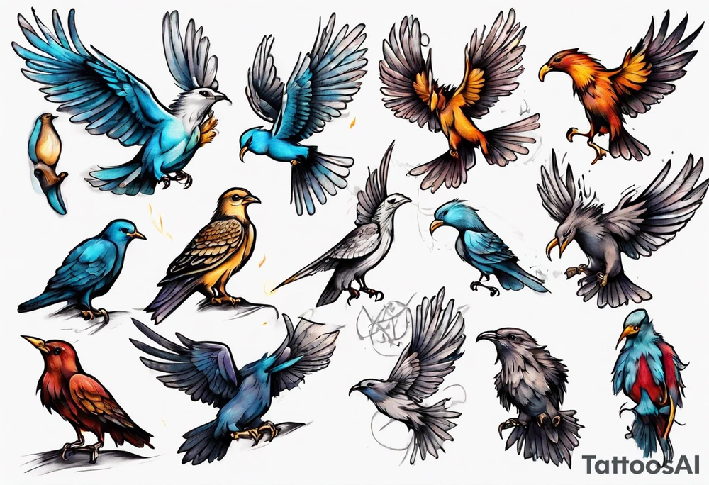 free bird inspired tattoo idea