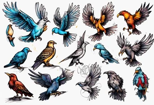 free bird inspired tattoo idea