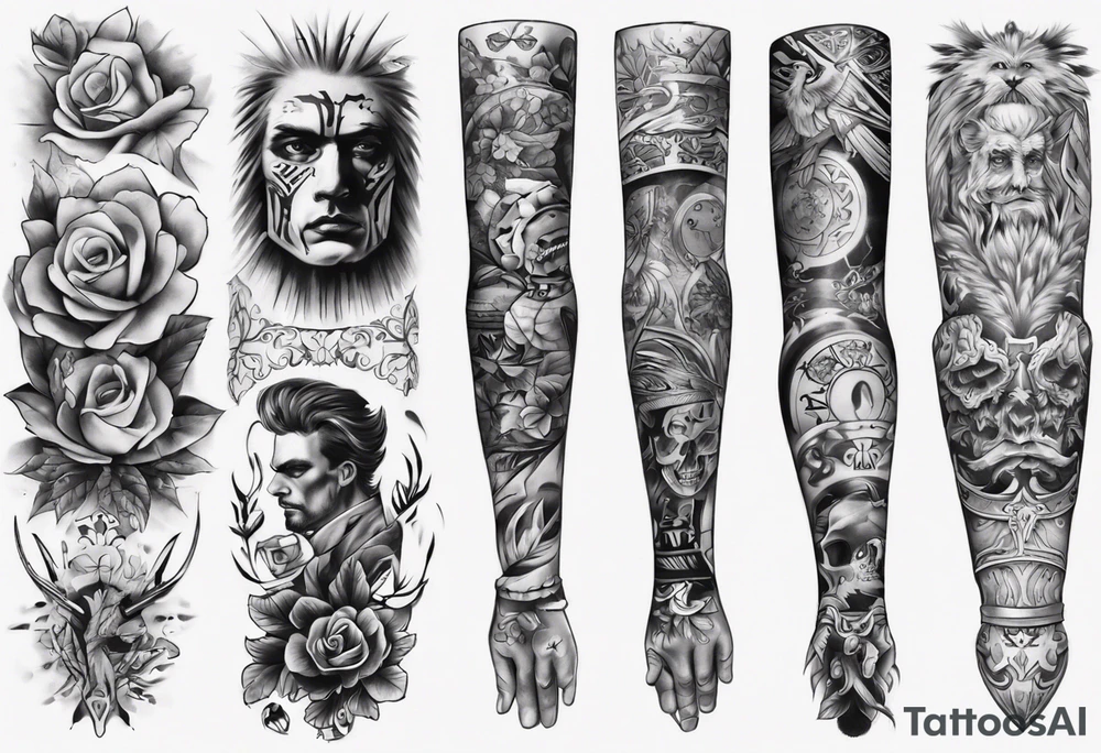 men’s arm sleeve, poland tattoo idea