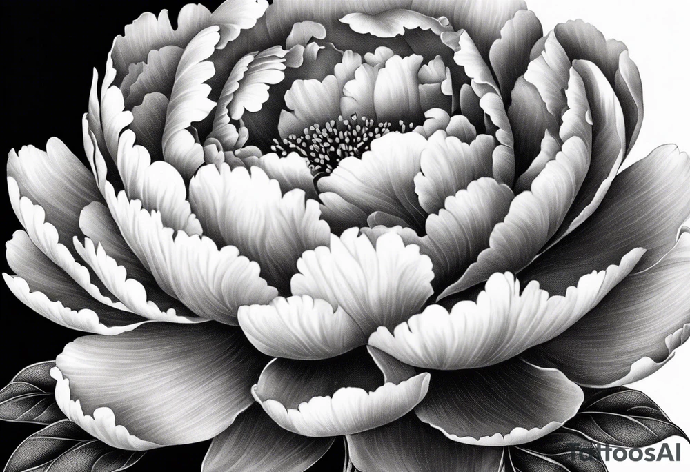 peony flower tattoo idea