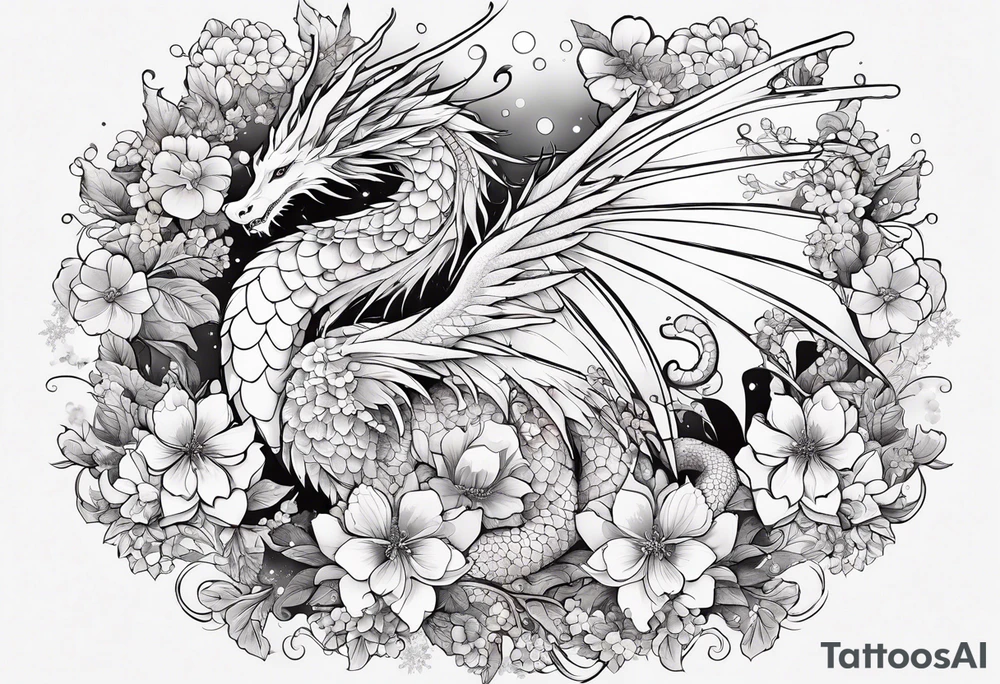 Constellation, wing , snow , cross , dragon female japan kawaii , flower tattoo idea