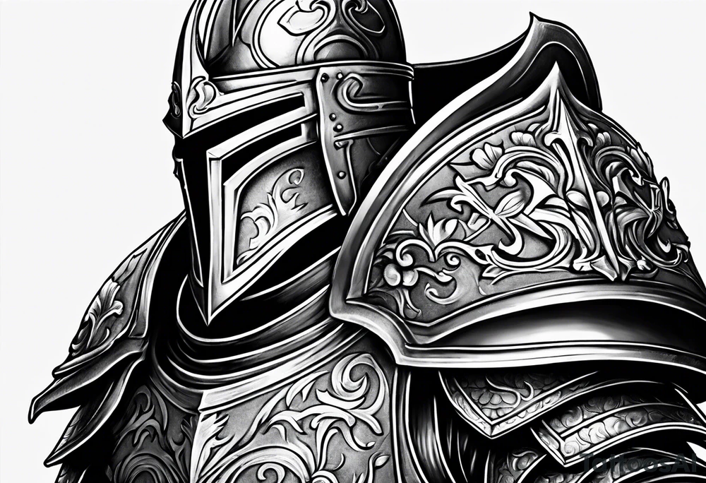 knight with heavy armor tattoo idea