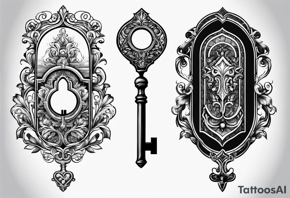 old key hole tattoo idea