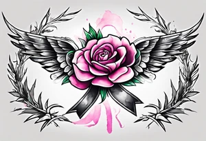 Sagebrush breast cancer ribbon survivor tattoo idea