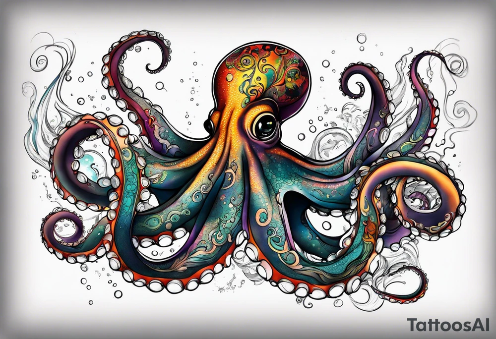 Deep sea octopus tattoo idea