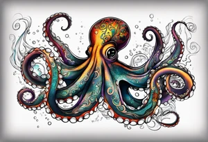 Deep sea octopus tattoo idea