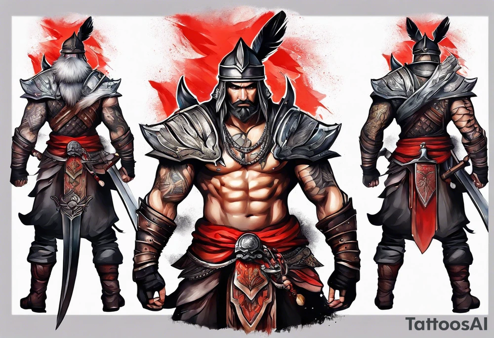 Defiant warrior tattoo idea
