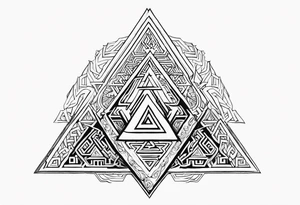 Valhalla sword shield valknut stairs tattoo idea
