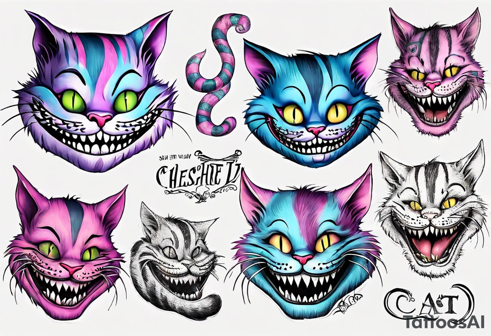 Cheshire Cat with quote tattoo idea