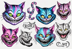 Cheshire Cat with quote tattoo idea