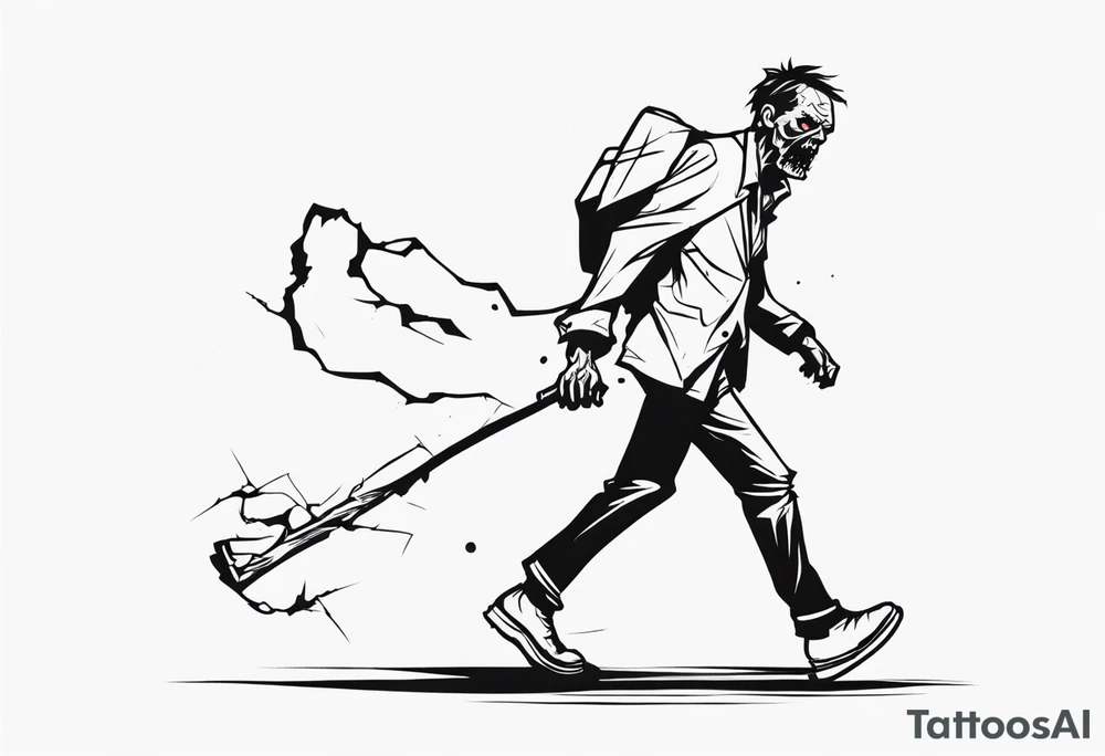 zombie walking tattoo idea