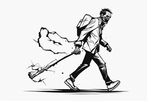 zombie walking tattoo idea