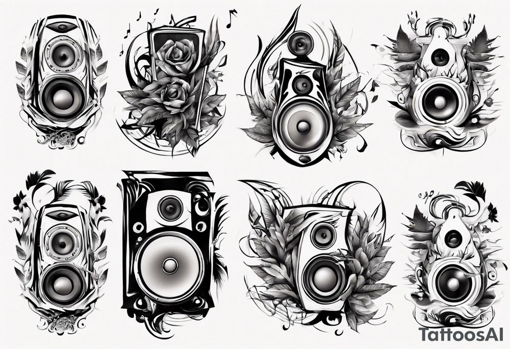 music nature speaker tattoo idea