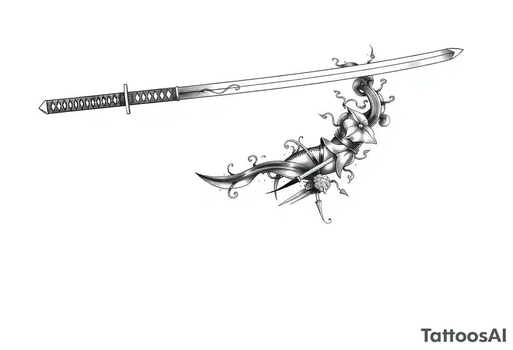 Japanese samurai katana tattoo idea