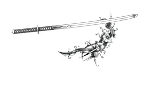 Japanese samurai katana tattoo idea