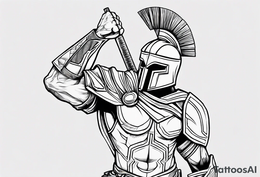 spartan soldier sleeve linework fine line linework tattoo idea spartan soldier sleeve linework fine line linework tattoo idea