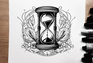 Broke time clock with a hourglass tattoo idea