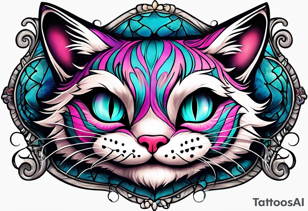 cheshire cat body tattoo idea