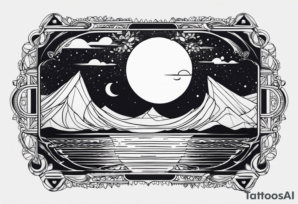 Luna reflejada en el agua tattoo idea