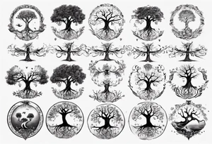 Tree of life with children names tattoo idea