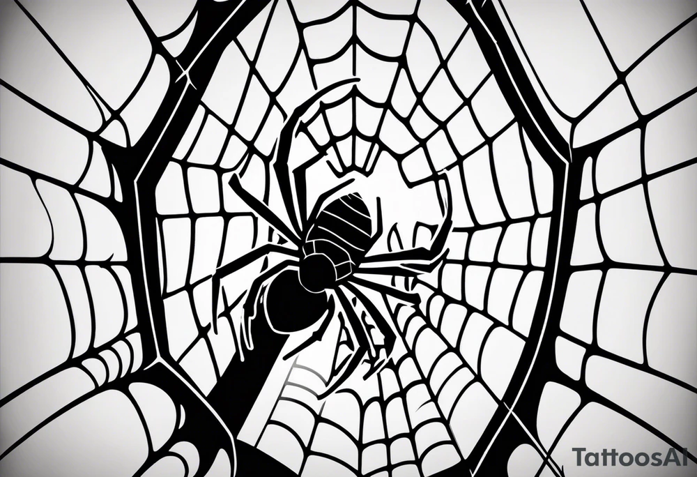 Spider web with black widow on the side tattoo idea