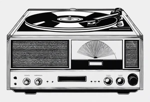 Recordplayer no details only 5 lines tattoo idea