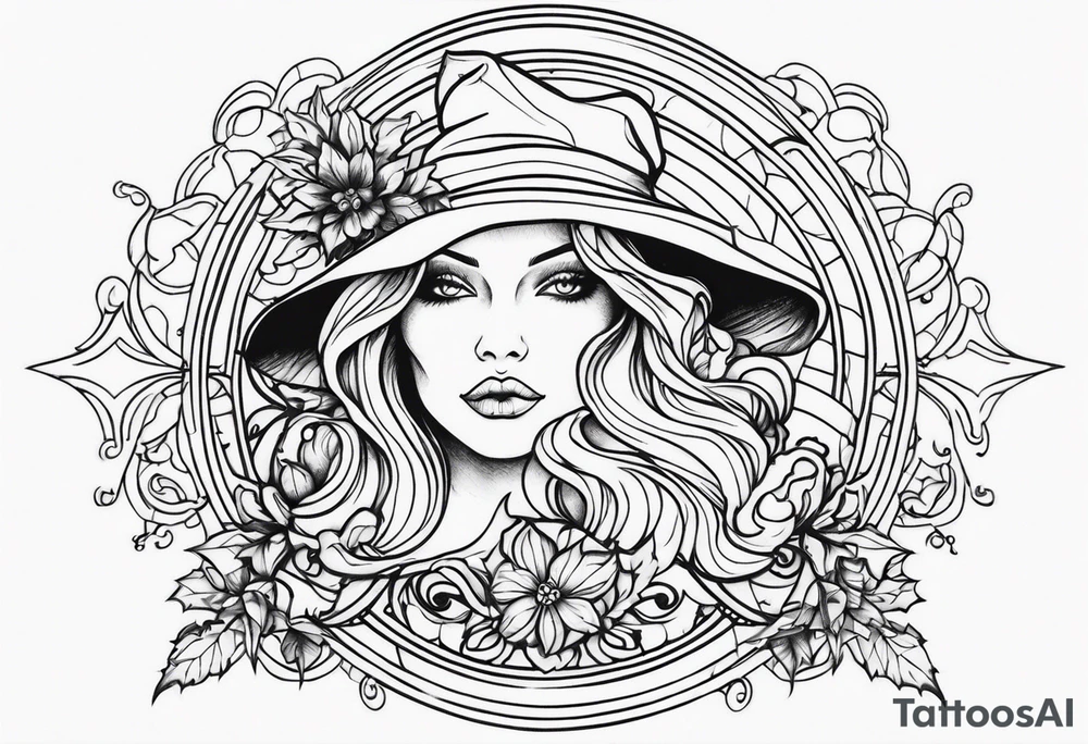 witch Halloween tattoo idea