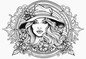 witch Halloween tattoo idea