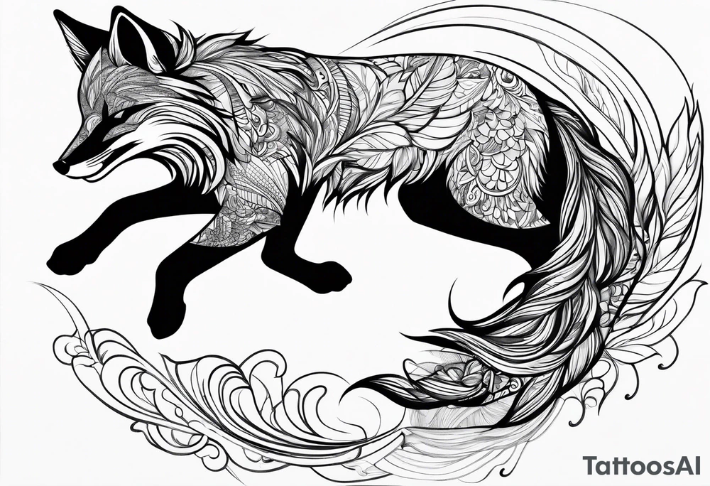 Fox jumping tattoo idea