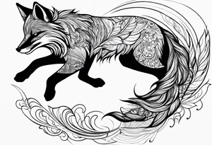 Fox jumping tattoo idea