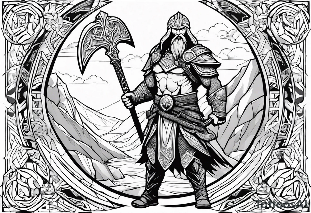 mimir norse mythology for game God Of War tattoo idea