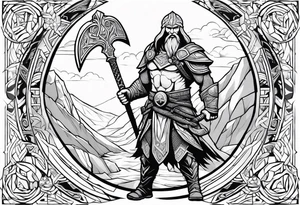 mimir norse mythology for game God Of War tattoo idea