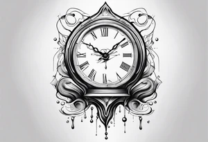 The Dali artist melting clock in a geometric style tattoo idea