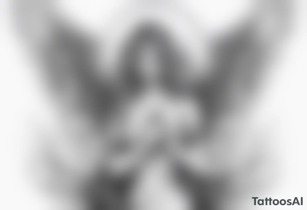 the wings of an angel with a cross tattoo idea