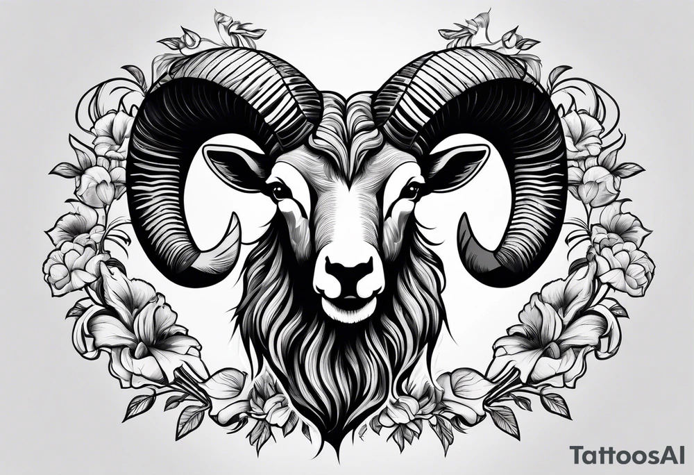 Just the horns from a ram tattoo idea