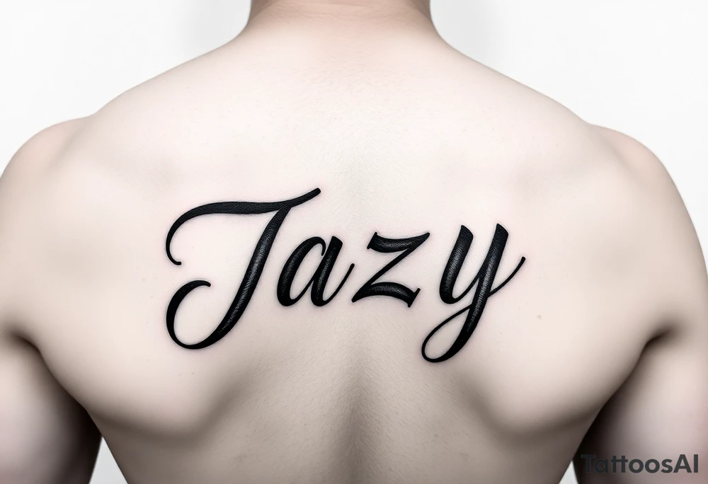 upper shooulder - Remembrance of a deceased best friend with the name Jazy incorporated tattoo idea