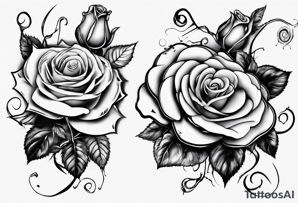 sound music roses disc jokey tattoo idea