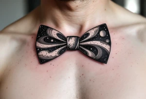 A bow tie made up of a universe tattoo idea