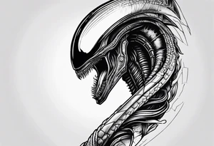 xenomorph, arm sleeve tattoo idea