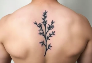 rosemary in flower, realistic tattoo idea