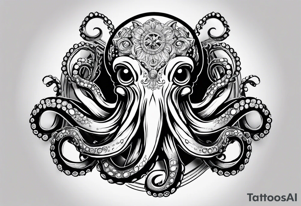 Octopus, pocket watch tattoo idea