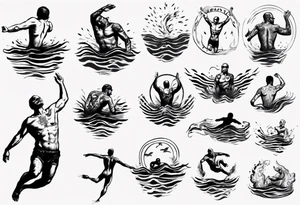 man swimming, no details tattoo idea