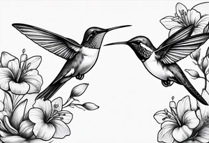 two hummingbirds tattoo idea