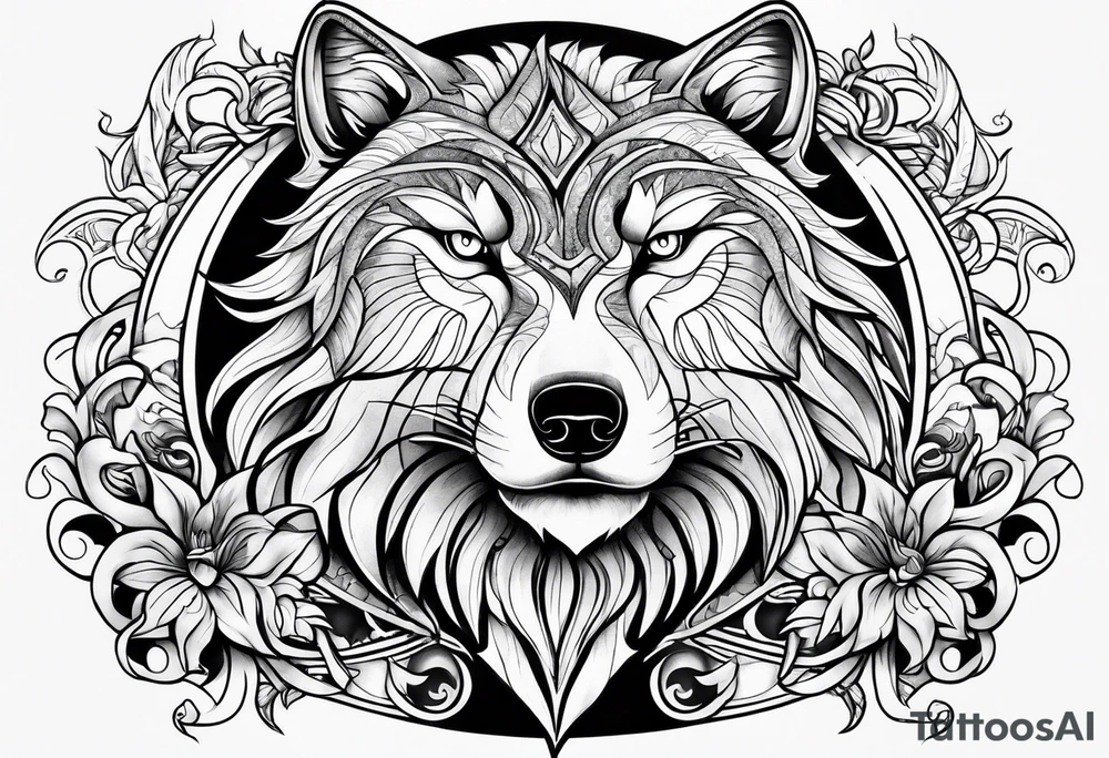 Wolf dolphin tiger tattoo idea