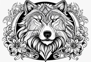Wolf dolphin tiger tattoo idea