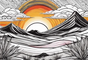 Desert sunset tattoo idea