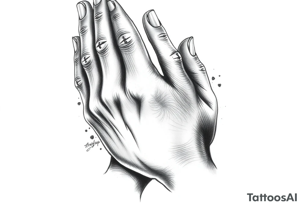 Prayer hands tattoo idea